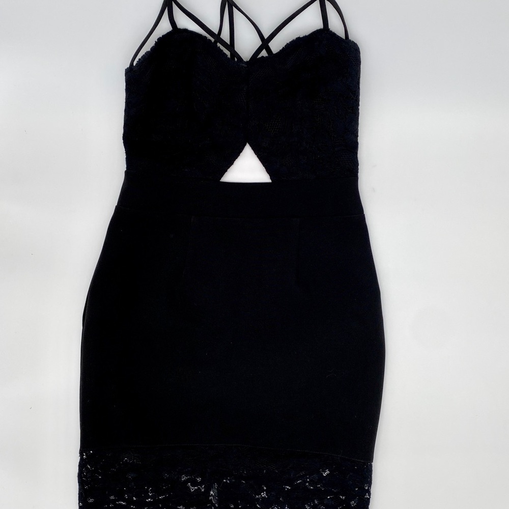Sexy Black peep hole dress